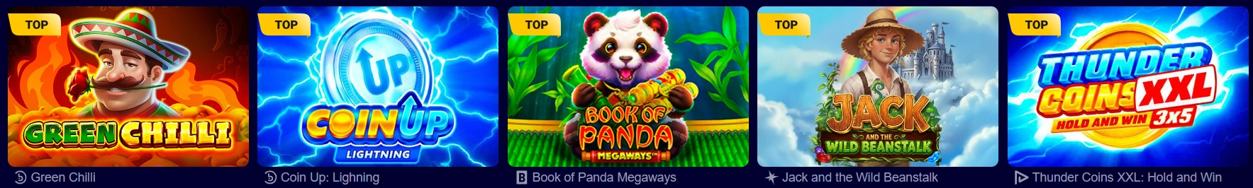 Top slot games available at VeryWell Casino from leading providers